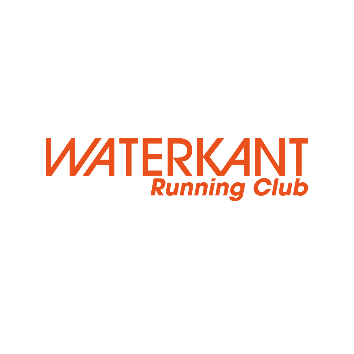 Logo des Waterkant Running Club in Orange auf grünem Hintergrund.