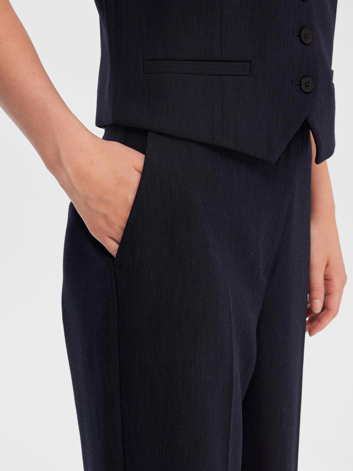 SELECTED FEMME SLFRITA MW WIDE PANT DARK SAP MEL Dark Sapphire - WATERKANT Store -Hamburg Ottensen Altona