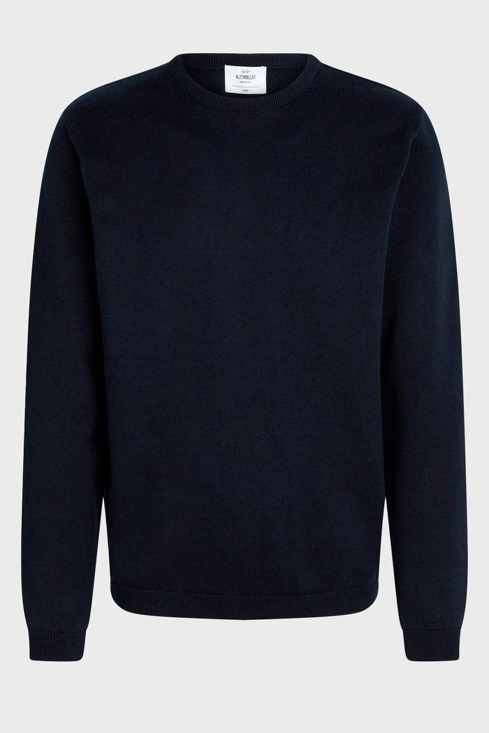 KLITMØLLER COLLECTIVE MENS BASIC COTTON KNIT-NAVY - WATERKANT Store -Hamburg Ottensen Altona