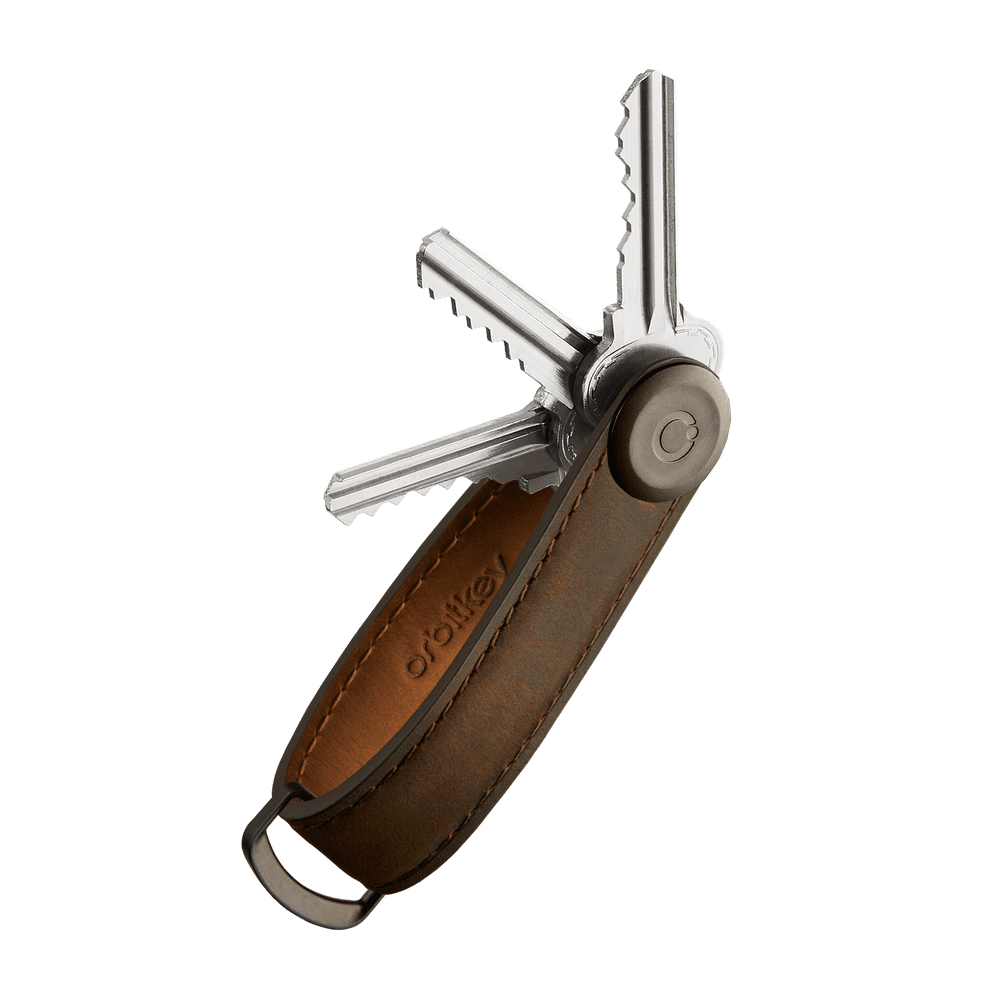 ORBITKEY CRAZY HORSE LEATHER KEY ORGANISER-OAK BROWN BROWN - WATERKANT Store -Hamburg Ottensen Altona