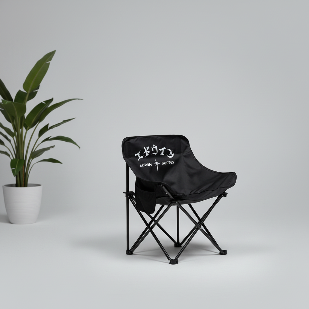 Edwins FOLDABLE CHAIR in der FArbe BLACK in Hamburg testen im Waterkant Store in ottensen
