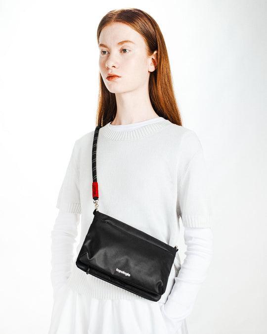 TOPOLOGY WARES BAGS FLAT SACOCHE SMALL BLACK TECH SATEEN