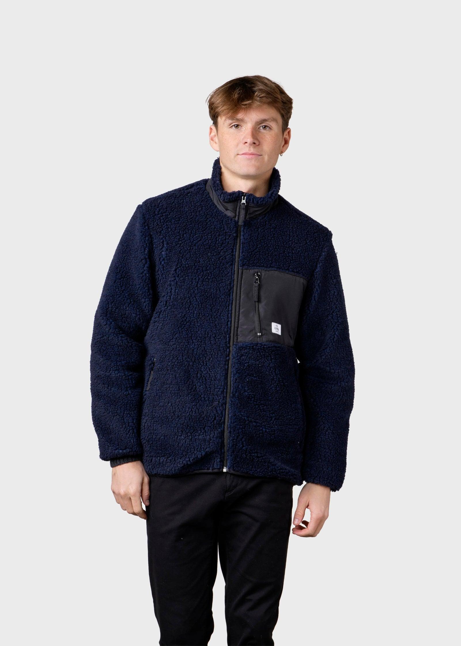 KLITMØLLER COLLECTIVE MENS FLEECE JACKET-NAVY - WATERKANT Store -Hamburg Ottensen Altona