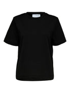 SELECTED FEMME ESSENTIAL SS BOXY TEE -BLACK - WATERKANT Store -Hamburg Ottensen Altona