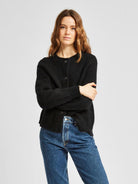 SELECTED FEMME SLFLULU LS KNIT SHORT CARDIGAN B black - WATERKANT Store -Hamburg Ottensen Altona