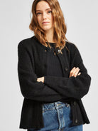 SELECTED FEMME SLFLULU LS KNIT SHORT CARDIGAN B black - WATERKANT Store -Hamburg Ottensen Altona