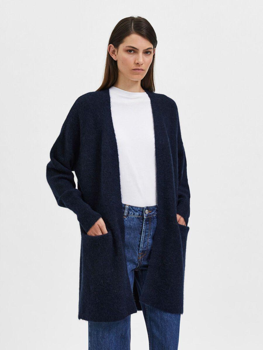 SELECTED FEMME SLFLULU NEW LS KNIT LONG CARDIGAN B Dark Sapphire - WATERKANT Store -Hamburg Ottensen Altona