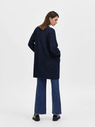 SELECTED FEMME SLFLULU NEW LS KNIT LONG CARDIGAN B Dark Sapphire - WATERKANT Store -Hamburg Ottensen Altona