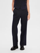 SELECTED FEMME SLFRITA MW WIDE PANT DARK SAP MEL Dark Sapphire - WATERKANT Store -Hamburg Ottensen Altona