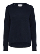 SELECTED FEMME LULU LS KNIT O-NECK  B -DARK SAPPHIRE - WATERKANT Store-Hamburg Ottensen Altona