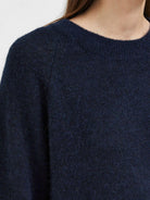 SELECTED FEMME LULU LS KNIT O-NECK  B -DARK SAPPHIRE - WATERKANT Store-Hamburg Ottensen Altona