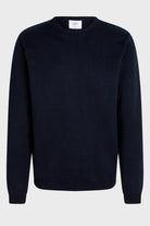 KLITMØLLER COLLECTIVE MENS BASIC COTTON KNIT-NAVY - WATERKANT Store -Hamburg Ottensen Altona