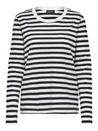 SELECTED FEMME STANDARD LS TEE STR -BLACK SNOW WHITE - WATERKANT Store -Hamburg Ottensen Altona